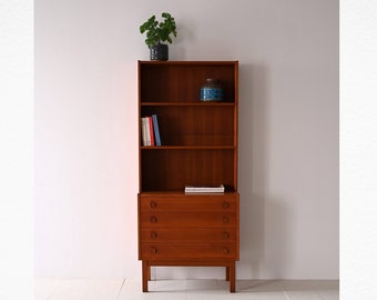 Vintage Teak Bookcase with Drawers | Scandinavian Mid-Century Charm