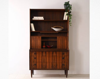 Bibliothèque Vintage Scandinave en Palissandre avec Bureau Intégré par Albert Hansen