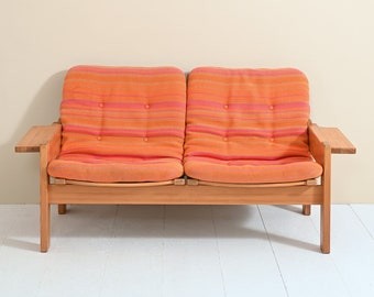 Yngve Ekström Two-Seater Vintage Sofa, Original Danish Scandinavian Style, Retro