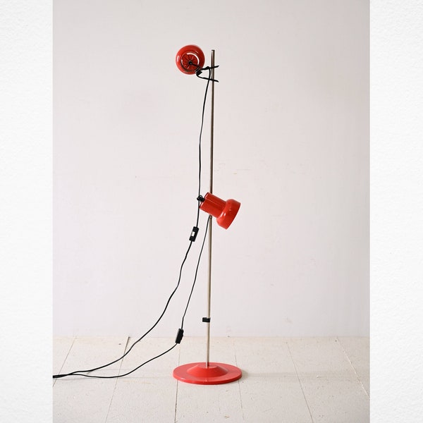 Lampadaire Vintage Rouge - Éclairage Rétro Scandinave