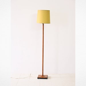 Vintage Scandinavian Yellow Teak Floor Lamp