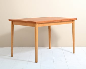 Original Danish Scandinavian Teak MidCentury Extendable Dining Table, 1950s Vintage Design
