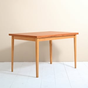Original Danish Scandinavian Teak MidCentury Extendable Dining Table, 1950s Vintage Design