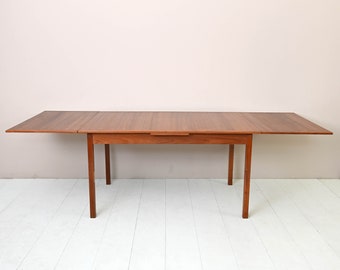 Nils Jonsson Signed Teak Extendable Dining Table, Original Danish Design MidCentury 1950s, 250 cm