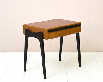 MidCentury Teak Sewing Box Side Table / Storage Compartment Coffee Table - Vintage Danish Scandinavian Design 1950s