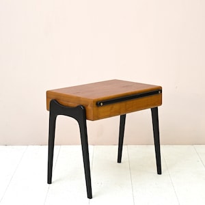 MidCentury Teak Sewing Box Side Table / Storage Compartment Coffee Table - Vintage Danish Scandinavian Design 1950s
