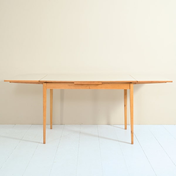 Mid-Century Vintage Scandinavian Extendable Rectangular Table with Formica Top, Original Danish Design from the '50s