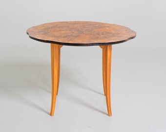 Vintage Swedish Elm Burl Coffee Table, 1940s – Swedish Modern Birch Side Table