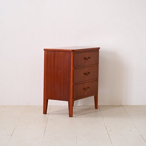 Vintage Mahogany Chest of Drawers with Metal Handles Mid-Century Scandinavian Design image 4