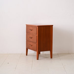 Vintage Mahogany Chest of Drawers with Metal Handles Mid-Century Scandinavian Design image 3