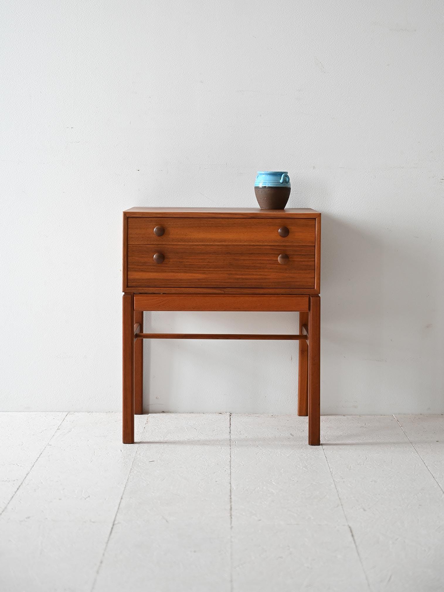 Scandinavian Vintage Teak Side Table by Tibro, 1960s with Drawers