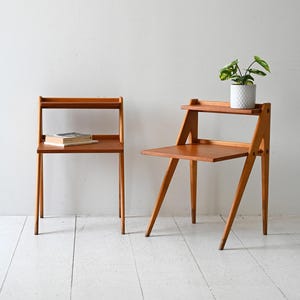 Pair of 1960s Scandinavian Teak Nightstands with Shelves – Mid-Century Modern Bedside Tables