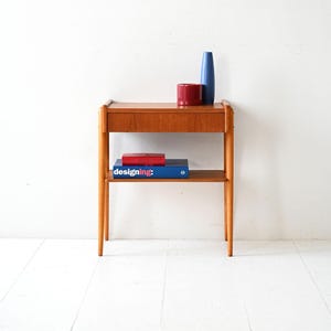 1960s Scandinavian Teak Nightstand by AB Carlström & Co, Vintage Danish Modern Bedside Table
