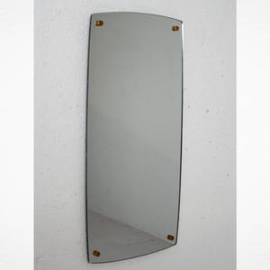 1950s Scandinavian Frameless Mirror with Brass Mounts – Vintage Minimalist Design