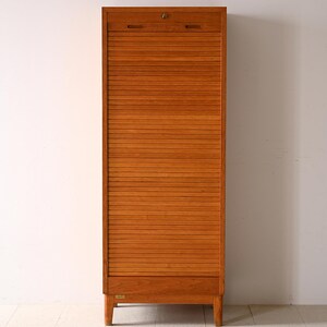 Vintage Danish Oak Roll-Top Filing Cabinet Mid-Century Modern Storage image 2