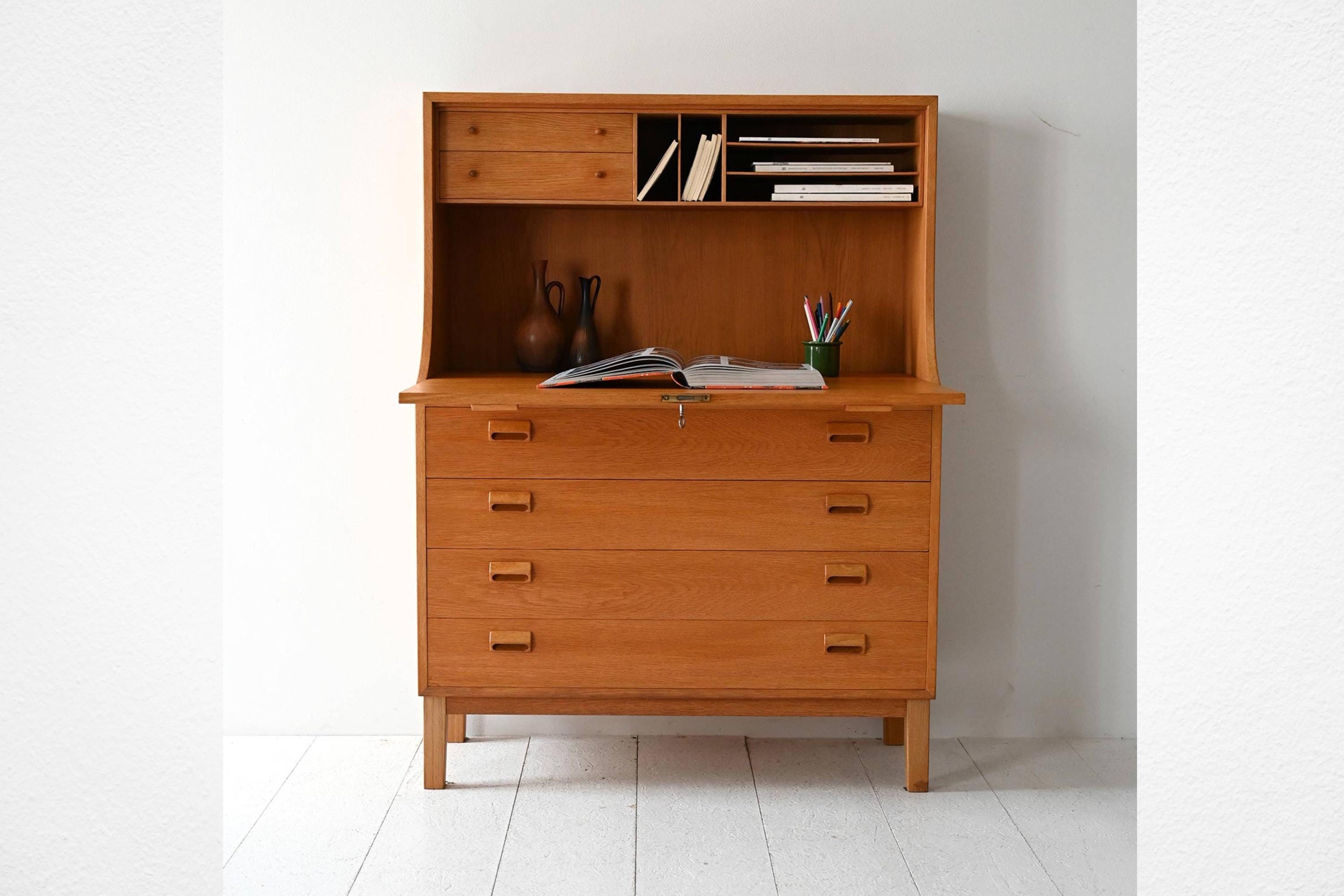 1960s Danish Oak Secretary Desk by Børge Mogensen for Søborg