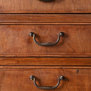 Vintage 1940s Walnut Sideboard with Metal Handles Scandinavian Elegance image 8