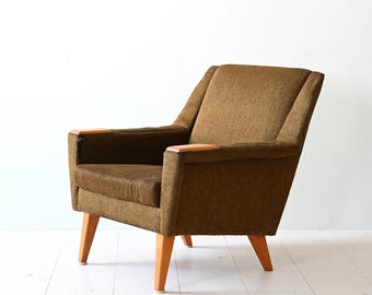 Vintage Scandinavian Armchair – 1960s Swedish Lounge Chair with Original Fabric