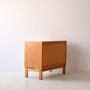 Vintage Oak Office Cabinet with Roll-Top Scandinavian 1960s Charm image 5