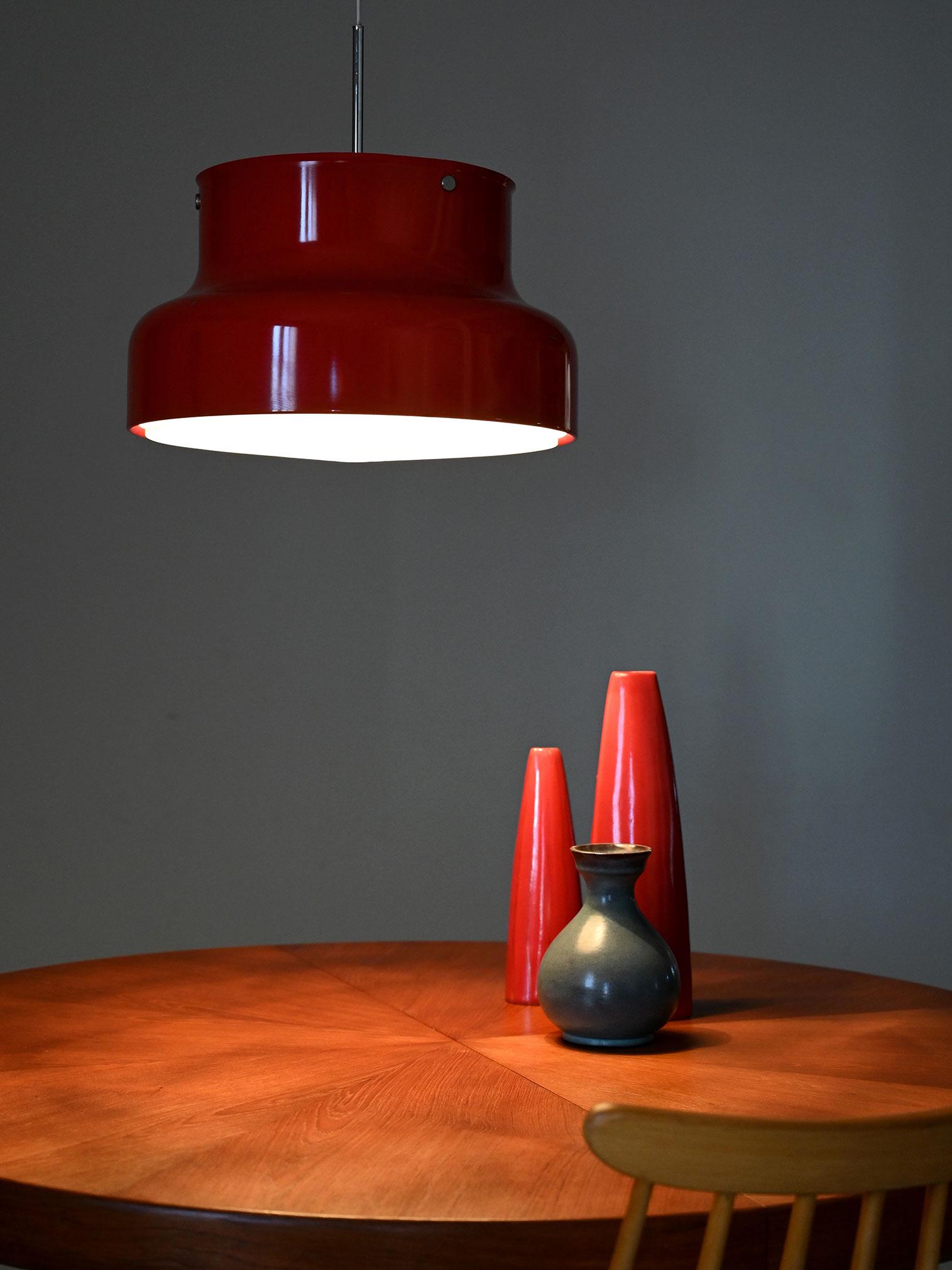 Vintage Red “bumling” Pendant Lamp by Anders Pehrson for Ateljé