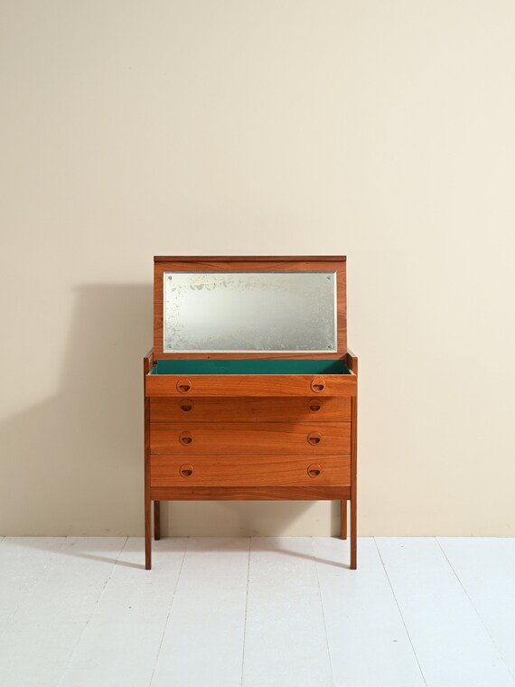 Midcentury Vintage Chest of Drawers 50s 60s in Teak Dressing Etsy
