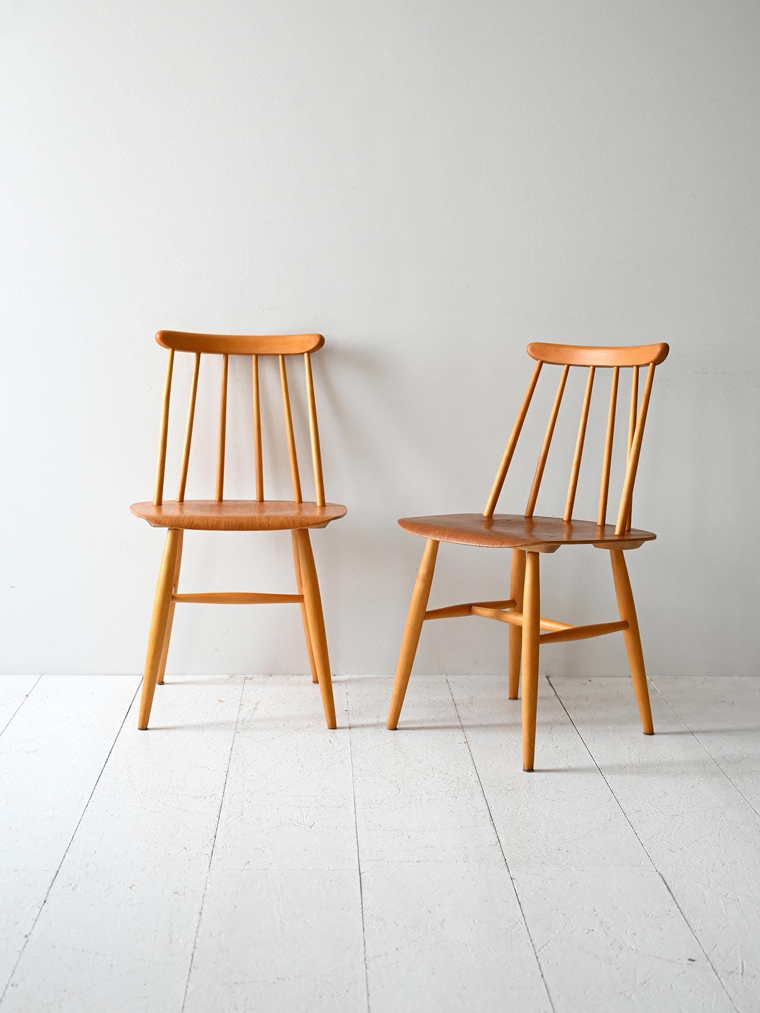 Pair of Original 1950s Fanett Chairs by Ilmari Tapiovaara in