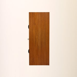 Original 1960s Scandinavian Vintage Teak Wall Cabinet Flip-Down Doors image 8
