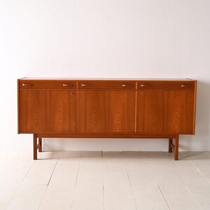 Vintage Scandinavian Teak Sideboard with Doors and Drawers image 2