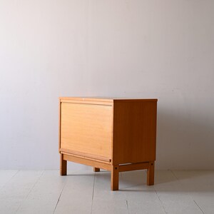 Vintage Oak Office Cabinet with Roll-Top Scandinavian 1960s Charm image 4