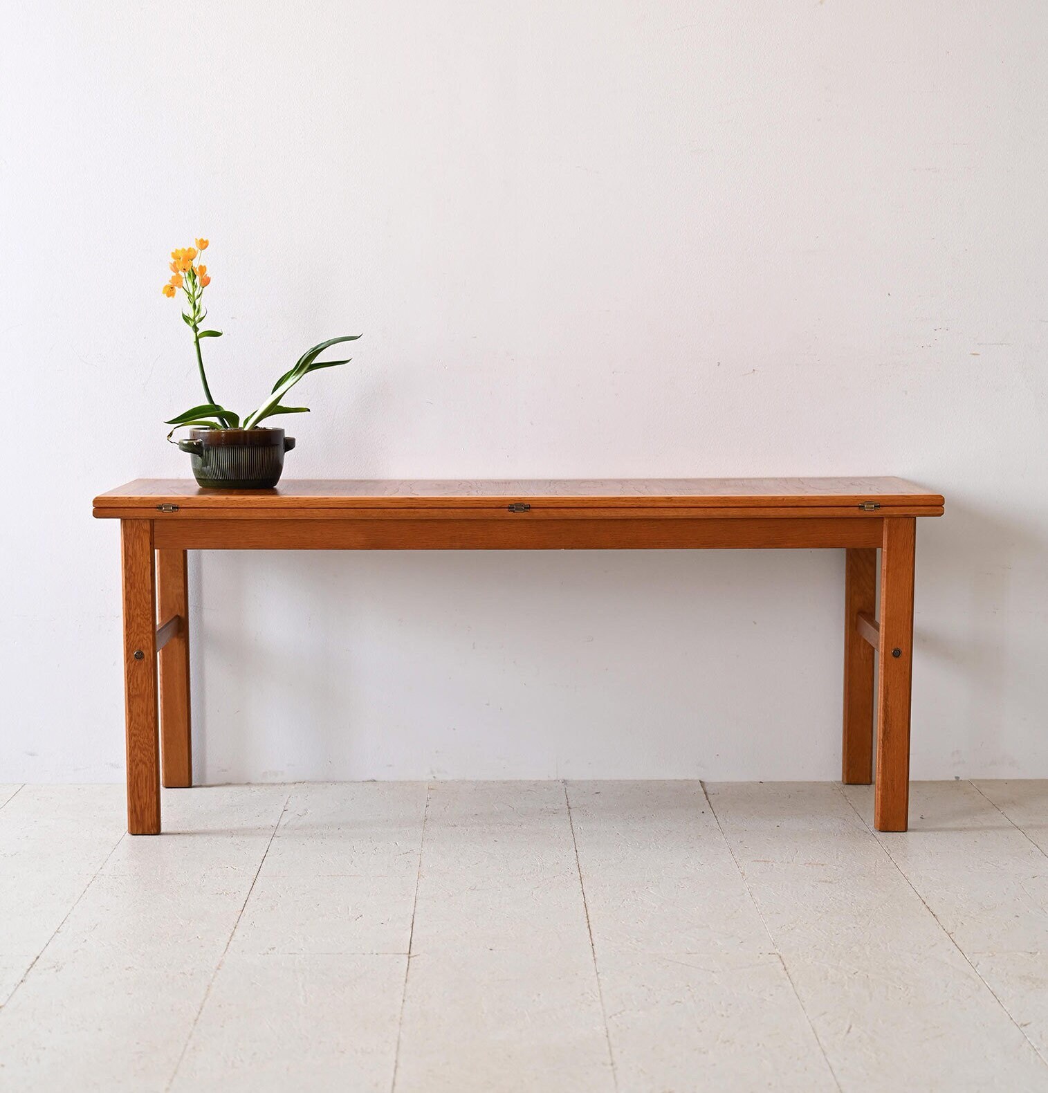 1960s Scandinavian Drop-Leaf Table - Vintage Oak & Teak