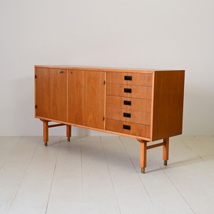 Scandinavian Teak Sideboard with Drawers Nordic Vintage Elegance from the 60s image 4