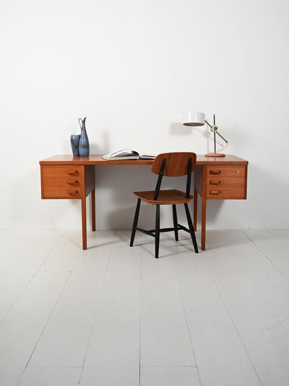 Nanna & Jørgen Ditzel “135” Teak Desk 1950s Danish Mid Century