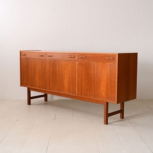 Vintage Scandinavian Teak Sideboard with Doors and Drawers image 4