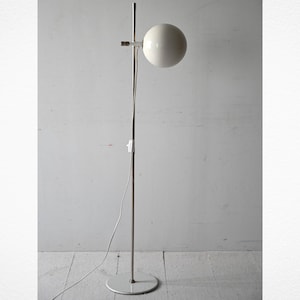Vintage Scandinavian Adjustable Chrome Floor Lamp – 1960s/70s Industrial Style Spotlight Light
