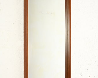 Vintage Teak Framed Mirror - Retro Scandinavian Wall Decor