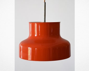 Vintage Orange Bumling Pendant Lamp by Ateljé Lyktan, Scandinavian Mid-Century Modern Lighting