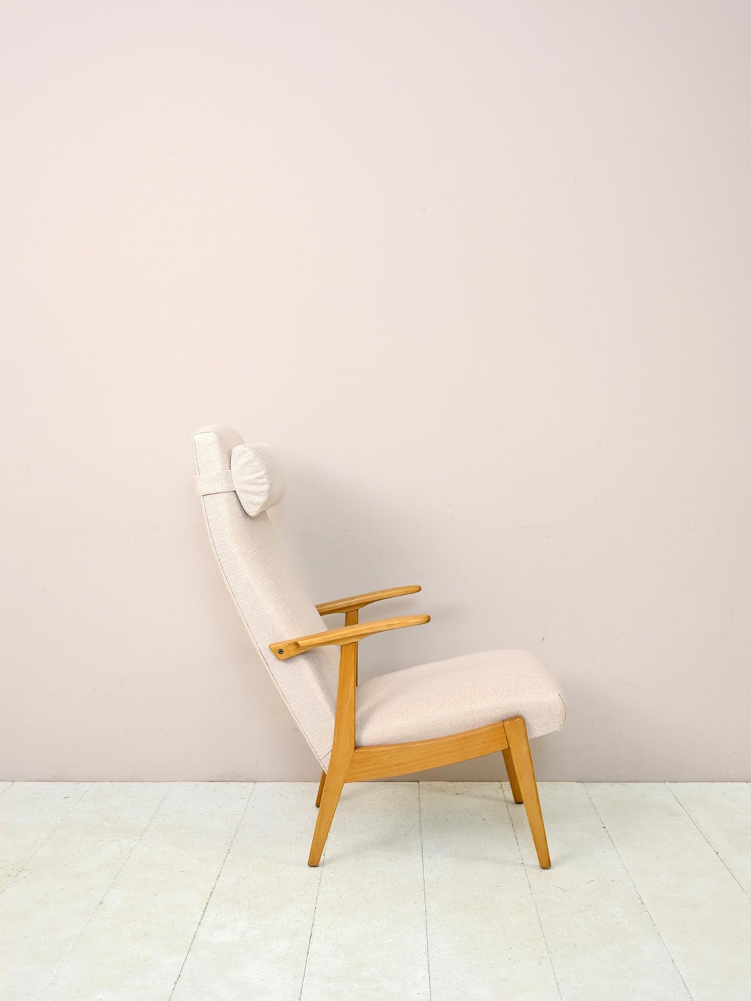 Curated visual reference: Gallery Detail: Midcentury Scandinavian Vintage Armchair With Headrest Original Danish