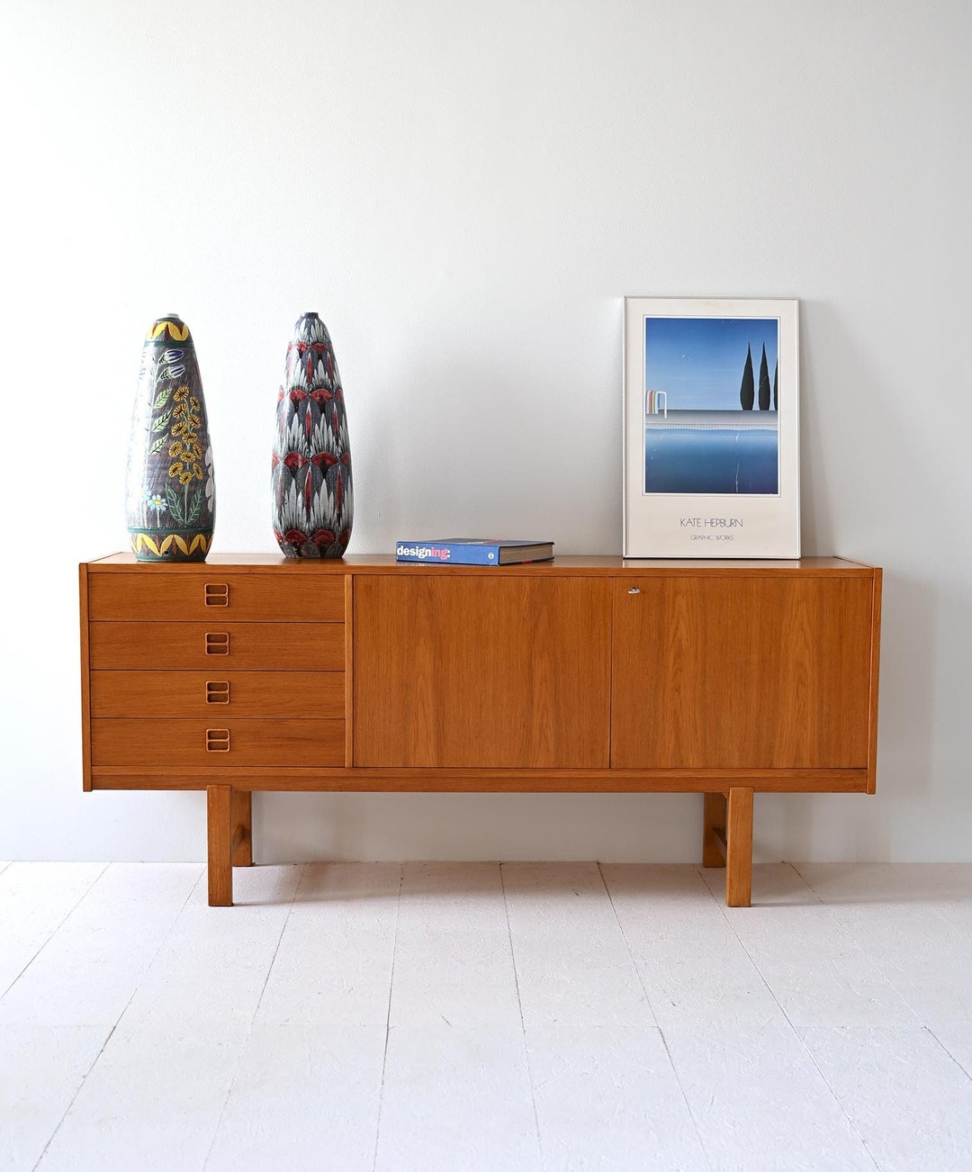 Sweden vintage cupboard 60s スウェーデン Antique White Painted Corner Cabinet Cupboard, Sweden Circa