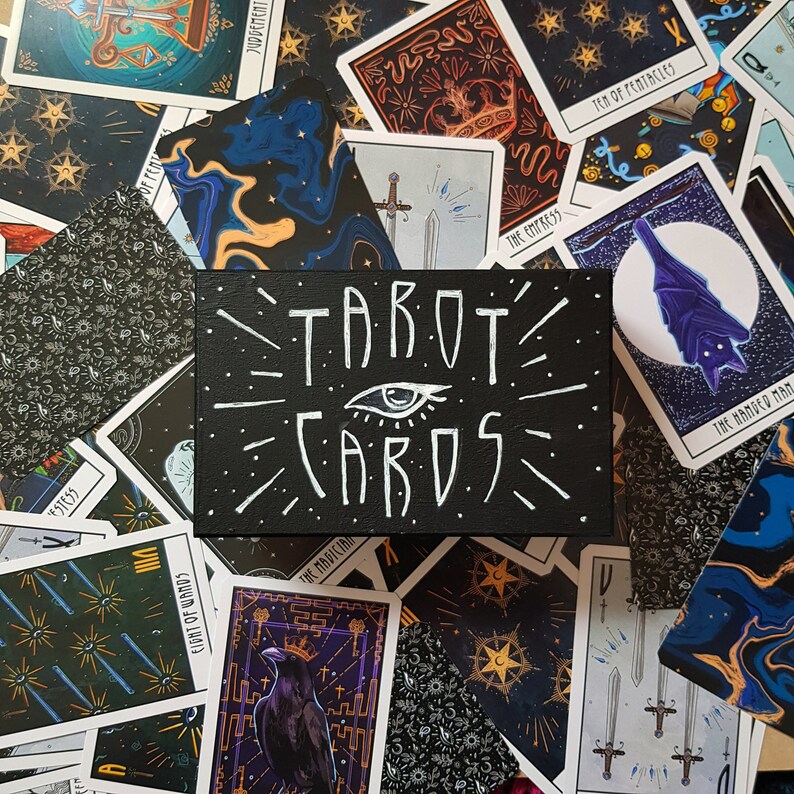 Unique Deck of Tarot Cards, 78-Card Hand Designed Tarot Deck with Wooden Box, Free Delivery image 1