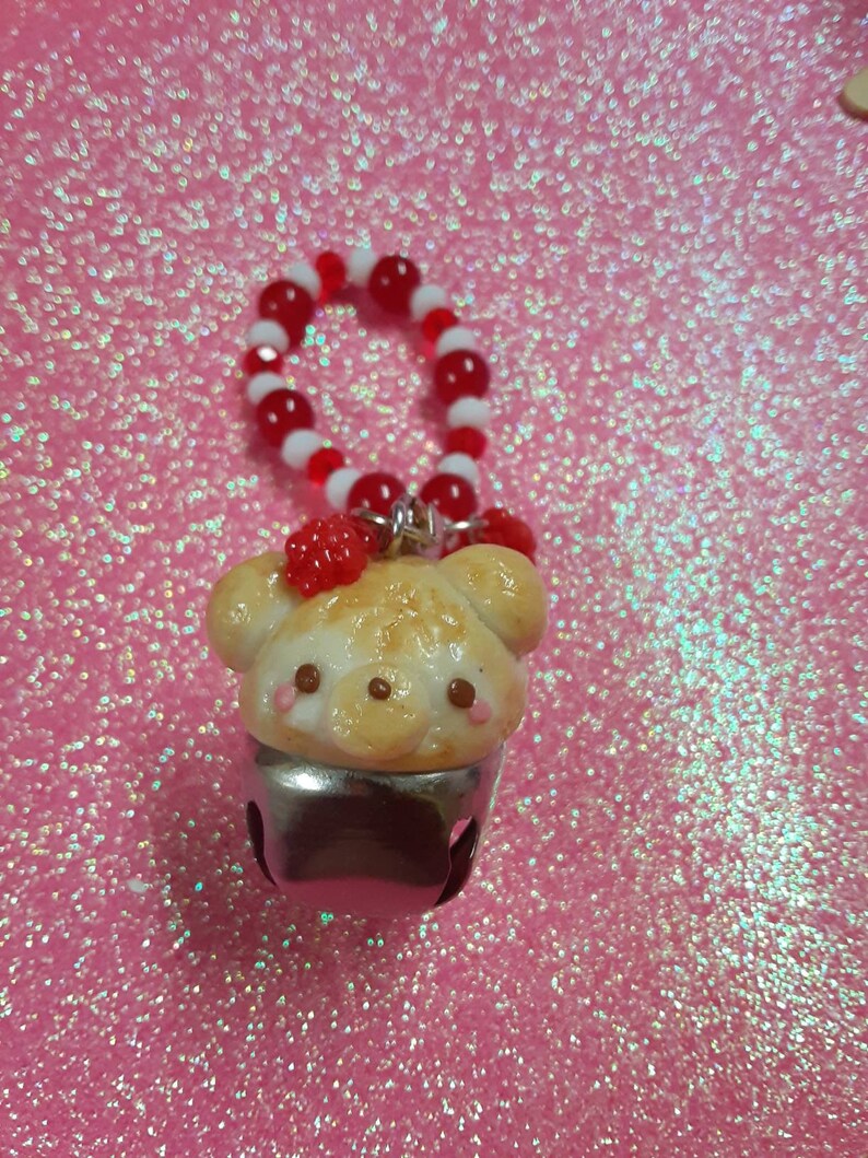 Sweet Berry Berry Bear Bell Keychain!