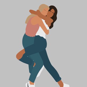 Custom Minimal Digital Portraits (Wedding, Family, Friends, Gift for Boyfriend Girlfriend Husband Wife & More!) bild 4