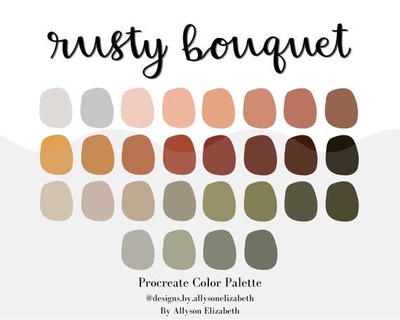 Rusty Bouquet Procreate Color Palette colors Digital Art | Etsy