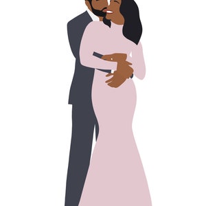 Custom Minimal Digital Portraits (Wedding, Family, Friends, Gift for Boyfriend Girlfriend Husband Wife & More!) bild 2