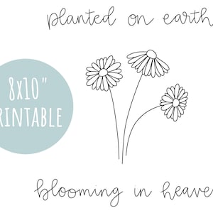 Planted on Earth Blooming in Heaven Wall Print, Digital Download | Miscarriage and Pregnancy Loss Printable Wall Art