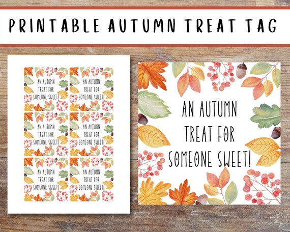 Printable Autumn Treat Tag an Autumn Treat for Someone Sweet - Etsy