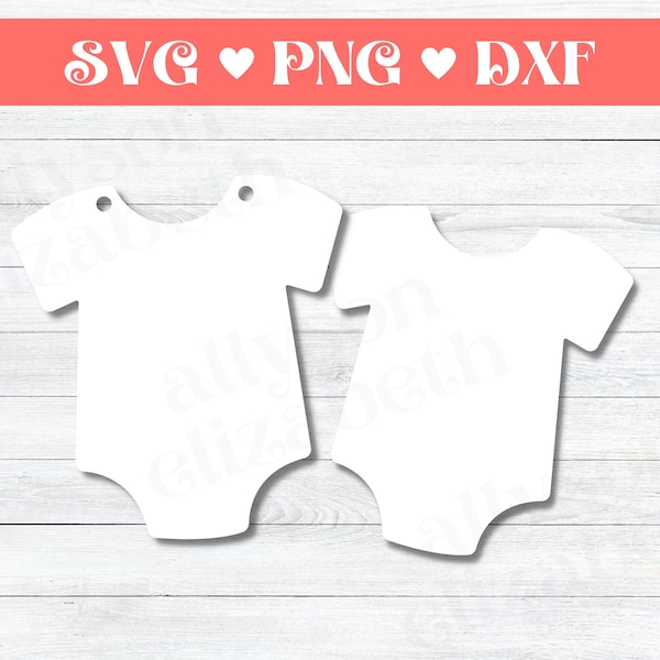 Onesie Shape Cut File SVG PNG DXF | Baby Clothes Design for Crafts and Banners | Baby Shower Banner