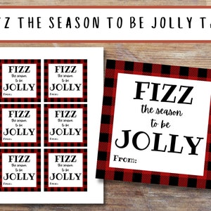 Printable "Fizz the Season to be Jolly" Gift Tag for Christmas | Soda & Drinks Gift Tag | Christmas Gift for Friends, Neighbors, Etc.