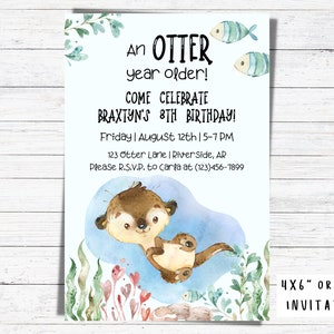 Fun Otter Birthday Party Invitation | Printable Party Invitation | Boys or Girls Birthday Party | Cool Birthday Party for Kids
