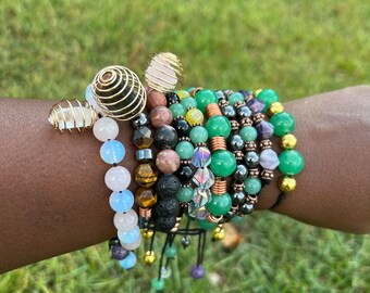 Nala II- Crystal bead adjustable bracelet