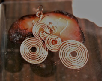 CAROLYN - Copper Spiral Earrings